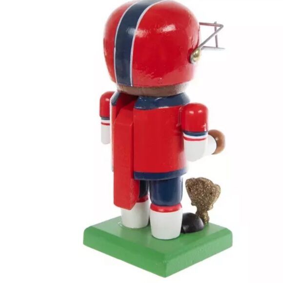 Football Player Wood Nutcracker Festive Football Nutcracker Figurine - Picture 4 of 4